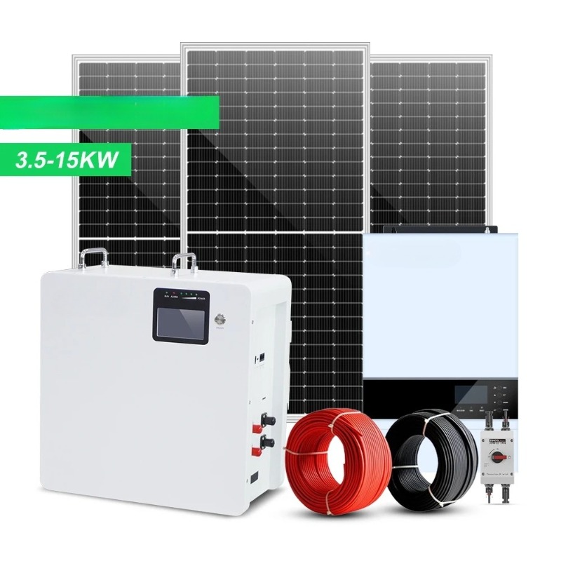 Renewable Energy Use - ชุดแผงโซลาร์เซลล์ติดผนัง 5-10 กิโลวัตต์ พร้อมแบตเตอรี่ลิเธียมไอออน 48 โวลต์